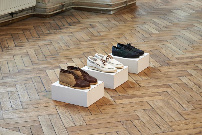 3. Untitled , 2013, Three pairs of handmade leather and leatherette shoes, cardboard boxes, Installation view, And, Casino Luxembourg, 2013, Photo_ Andres Lejona..jpeg